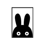 Papierový obraz s motívom čierneho zajaca - A3.
